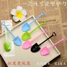 일회용 삽모양 스푼 케이크 아이스크림 검정 간편 100개 숟가락 삽 일체형 순수 삽수저, 1개, N. 블랙 200개입