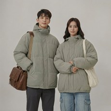 에이프릴랩스 남녀공용 겨울 숏 패딩 후드 점퍼 잠바