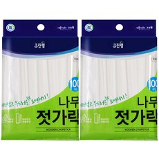 크린랩 이나우스 나무젓가락, 100개입, 2개