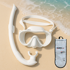 마레스 벤토 스노클링 다이빙세트 성인용 1안식 유리타입 프리다이빙 스쿠버다이빙, 화이트