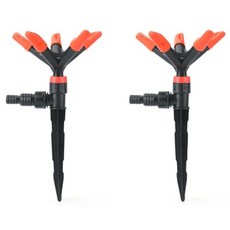 360도 회전 스프링 쿨러 텃밭 물주기 클러 잔디 급수 장치 정원 농사 농업 원예 용품 화단 분사기 가드닝 과수원, 2개