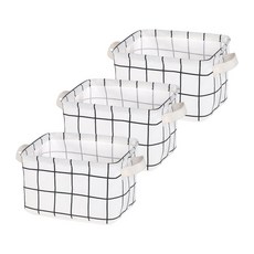 러너즈 북유럽 패브릭 생활방수 바스켓, 화이트, 3개