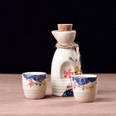 復古陶瓷清酒具套裝 一壺四杯, 1個, 清彩一壺兩杯 150Ml