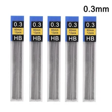 풀 메탈 기계식 연필 0.30.50.70.91.32.0mm HB 자동 필기용 학용품 사무용품, 5 Boxs 0.3mm Leads
