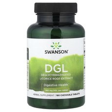 Swanson DGL 385mg 츄어블 정 180정, 1개