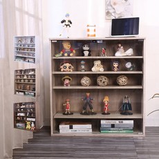 BuyJM MIT台灣製可堆疊加深40cm三層低甲醛強化玻璃門寬80cm展示櫃 公仔櫃 模型櫃 收納櫃, 白色,三層櫃-2片活動層板