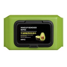 【特選工廠】酪梨卸妝濕紙巾 60抽/包｜溫和保濕 卸妝棉 臉部清潔, 20個, 60片