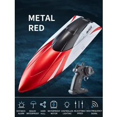 리모컨 보트 S4 수상 스피드 충전식 모터 장난감 더블 어린이 소년 선박 생일 선물 2.4G, 02 S4 red