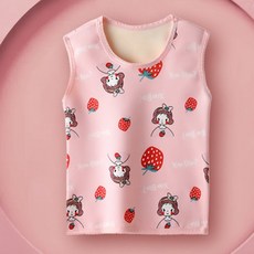 寶寶加厚加絨保暖背心 中小童牛奶絲打底坎肩 男女童卡通圖案無袖馬甲