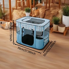 접이식 애완동물 텐트 넓은 공간 통기성 강아지고양이 플레이펜 휴대용 하우스캐리백 실내외 겸용, 1개, 1. Blue Bear M