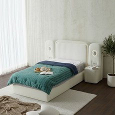 보루네오 엘리브 오라 헤드라이트 침대 프레임 슈퍼싱글 fn123-1, 베이지