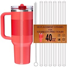 Stanley Protour 1.2L(40온스) 텀블러용 빨대 6팩 Quencher 프로 투어 플립 텀블러 액세서리용 교체 빨대 재사용 가능 트라이탄으로 제작 식기 세척, Stanley Protour 1.2L(40온스) 텀블러