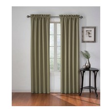 126813 ECLIP 클립SE Corinne 모던 암막 열 로드 포켓 창문 커튼 침실 또는 거실용(패널 1개) 106.7cm x 160cm(42 63인치) 올리브