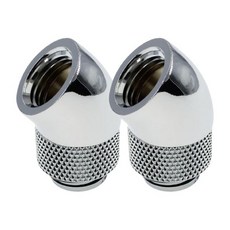 Dracaena.io 6팩 G14 90° 회전 360° 회전 피팅 PC 수냉식 루프용 남녀 익스텐더 어댑터 컴퓨터 액체 냉각 피팅 블랙, 2 pcs, Silver (45 Rotary)