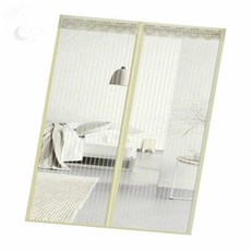 LUNAMAY 방문방충망 현관방충망시트 베이지 스트라이프 도어 모기장 100X200CM, LUNAMAY 방문방충망 현관방충망시트 베이지 스트라이