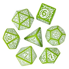 새로운 패턴 DnD 게임 주사위 7Pcs 다색 D4-D20 Dungeons and 롤 플레잉 보드 다면체 세트, 01 빠른, 01 Green White