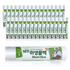 35cm 100매 위생롤팩 x 25cm x 30매입 쉐프, 1
