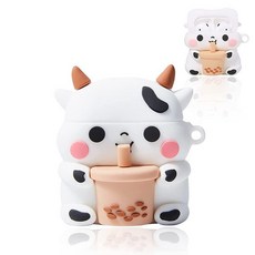 Yatchen 에어팟 프로 3세대와 호환되는 카툰 케이스 카와이 3D 귀여운 모토시클로 레드 소프트 실리콘 프로텍터 키체인 포함 여아용 여성용 충격 방지 충전 커버 에어팟, AirPods Pro, 소 버블티, 1개, 소 버블티