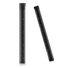 Mirhua 삼각_ 알루미늄 합금 삼각자 15cm 소규모 수납 케이스 포함 제도용품 고정밀 건축 도면 축척 눈금 1 20/1 25/1 50/1 75/1 100/1 125 (블랙 스