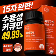 [4개월분] 페라큐민 강황 수용성 커큐민 바이오페린 피페린 식약청 HACCP 인증, 1개, 120정