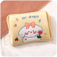 冬季熱賣 防爆腰部熱水袋充電式暖寶寶充電式腰帶學生暖水袋護腰帶2025新款, 1個, 基礎款-米黃色狗狗