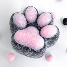 말랑이 주물럭 몰랑이 스트레스볼 캐릭터 모찌, 발바닥말랑이(블랙), 1개