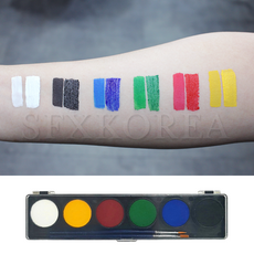 JX 수성 페이스페인팅 물감 10g 6색 일반 팔레트, 3개, JX 수성 10g 6색 일반팔레트