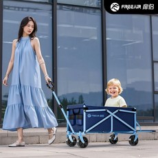 新款露營車戶外可折疊迷你營地便攜式快遞買菜寵物小拉車推車, 1個, 加大豪華款帶拖斗鎖釦【升級可後開結構】,扉侶品牌專享【高級藍】