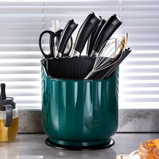 DFMEI 廚房多功能旋轉刀架收納盒, 1個, 墨綠