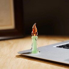 깜박이는 불꽃 양초 수제 유리 조각 침실 풍경 홈 장식 축제 분위기 증강 데스크 장식품, 4. Design B
