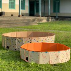 摺疊泳池 兒童戲水游泳池 免充氣 加大空間 耐磨材質, 米色, 1個