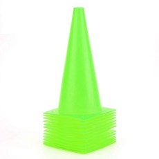 12인치 교통 훈련 콘 플라스틱 안전 주차 축구 농구 훈련 야외 스포츠 활동 및 축제 이벤트를 위한 민첩성 필드 마커 콘 - 6가지 색상, Green, Set of 12, 1개