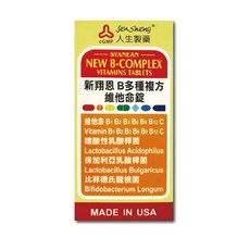 人生製藥 新翔恩B多種複方維他命錠60粒/瓶 B群 維生素C 台灣公司貨, 1個, 60顆