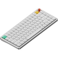 Nuphy Air75 V3 핫 스왑 가능 무선 기계식 키보드 84키 75% 맞춤형 로우 프로파일 손잡이 RGB 백라이트 개스킷 장착 블루투스/2.4GHz/USB-C 지원, Red nano Switch, 화이트