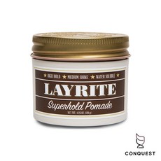 CONQUEST Layrite SuperHold Pomade 咖啡女郎 黑女郎 強力定型 水洗式髮油 髮蠟, 1個, Superhold 咖啡女郎4.25oz