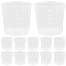 100Pcs 플라스틱 측정 컵 30Ml 액체 분말 입상 투명한 눈금 홈 실험실 사용