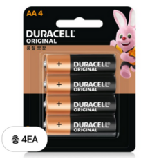 듀라셀 오리지널 알카라인 AA건전지, 4개입, 4개