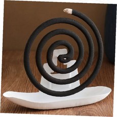 모기향 받침대 원형 스파이럴 거치대 화이트 세라믹 홀더 인센스 스탠드, 상세페이지 참조