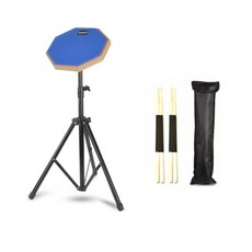 빅세일 연습용 드럼패드 세트 스틱 2조 스탠드포함 8인치 초보자 중급자, 드럼패드 블루, 1개