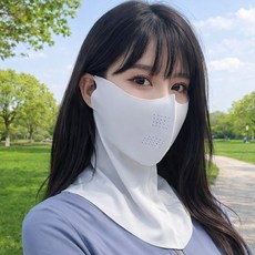누아벨르 여성용 자외선차단 냉감 스포츠 마스크 햇빛가리개 넥페이스가드, 1개, 연그레이