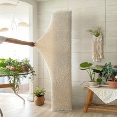 신축성 좋은 먼지 자외선 차단 원통형 에어컨 커버, 크림