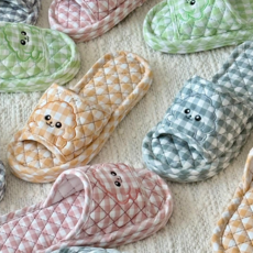 [신혼일기] 퍼피코지(Puppy Cozy) 강아지체크 3중쿠션 코튼 실내슬리퍼 층간소음방지 실내화