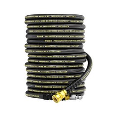 POHIR 100피트 압력 세척 호스 4500PSI 파워 스틸 와이어 브레이드 3/8인치 회전 퀵 커넥트 5/16인치 ID. 상용 등급 산업용 고압, 4800PSI, 50FT