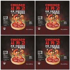 리얼 시카고피자 쉬림프 4판 세트, 4개, 375g
