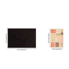 청첩장 결혼식 50 초대장 몫 봉투 16x11cm 클래식 인사말 선물 개 질감 카드, Black