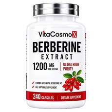 VitaCosmoX 小檗鹼萃取物 超高純度 1200mg 膠囊, 1個, 240錠