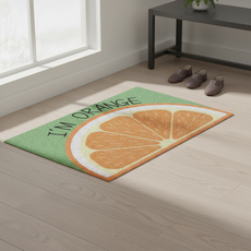 흙먼지 제거 코일 현관발매트 오렌지 인테리어 도어매트, 코일현관매트