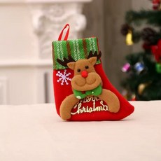 푸메인 크리스마스 양말 장식 인테리어 산타양말 눈사람양말 선물주머니, 줄무늬 루돌프