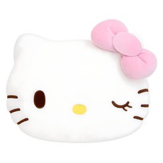 NARA HOME DECO 三麗鷗 Hello Kitty 眨眼臉型抱枕, 白色