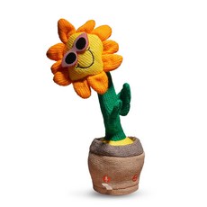 토이토 춤추는 선인장 해바라기 색소폰 인형 말하는 꽃 동물, 1개, 해바라기B, 34cm